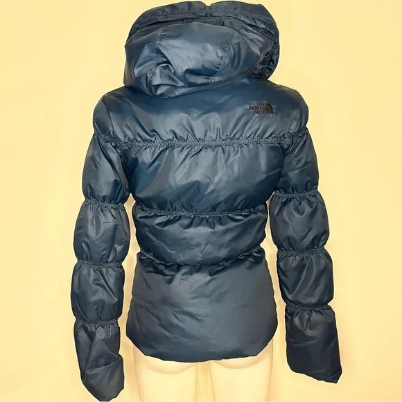 The North Face Puffer Quilted Jacket Teal 550 Insulated Hooded Women’s XS - Picture 6 of 11